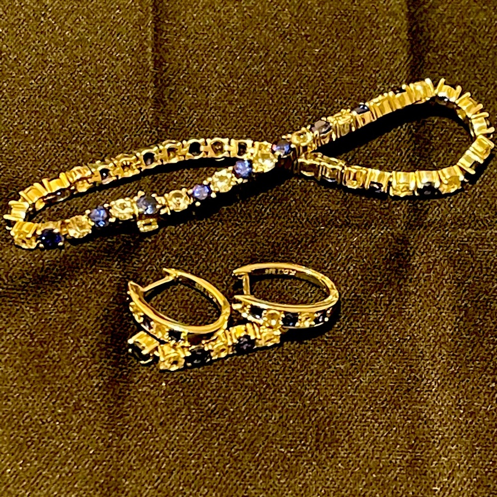 Earrings and tennis bracelet